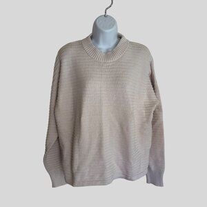 Style & Co Womens Dolman Pullover Sweater XLarge Pebble Heather Ribbed Knit NWT